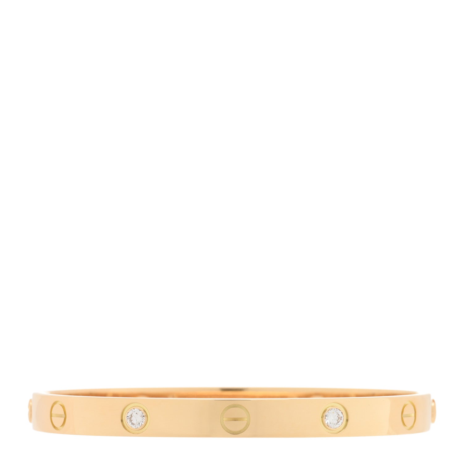 Cartier 18K Yellow Gold 4 Diamond LOVE Bracelet 17 2 of 5