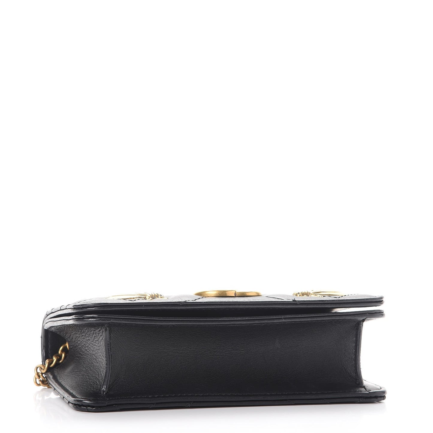 Calfskin Matelasse Mini Animal Studs GG Marmont Bag Black