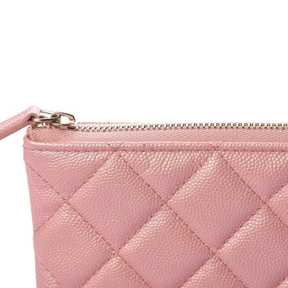 Chanel Iridescent Caviar Quilted Medium Cosmetic Case Rose Pink 8 of 9