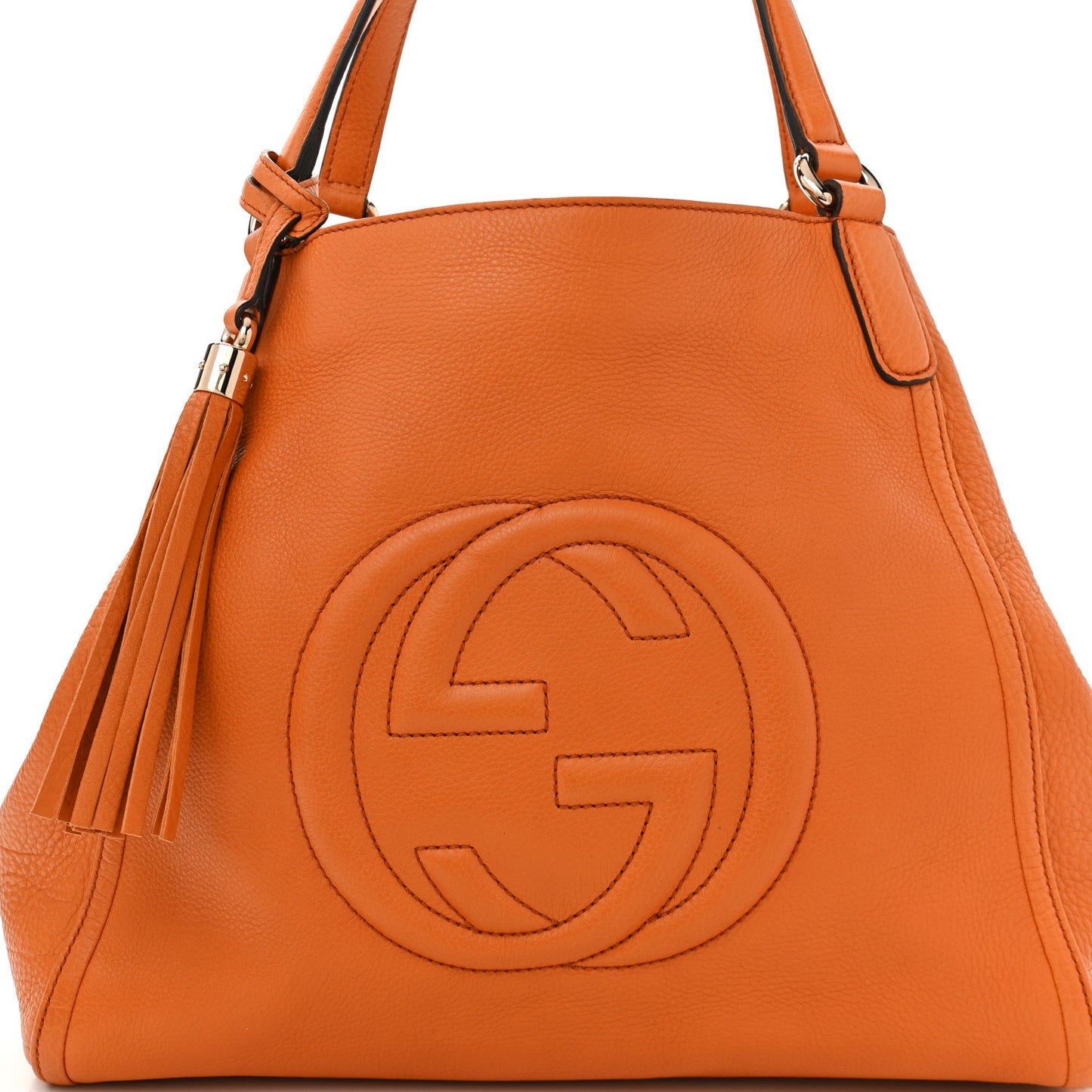 Pebbled Calfskin Medium Soho Shoulder Bag Curcuma