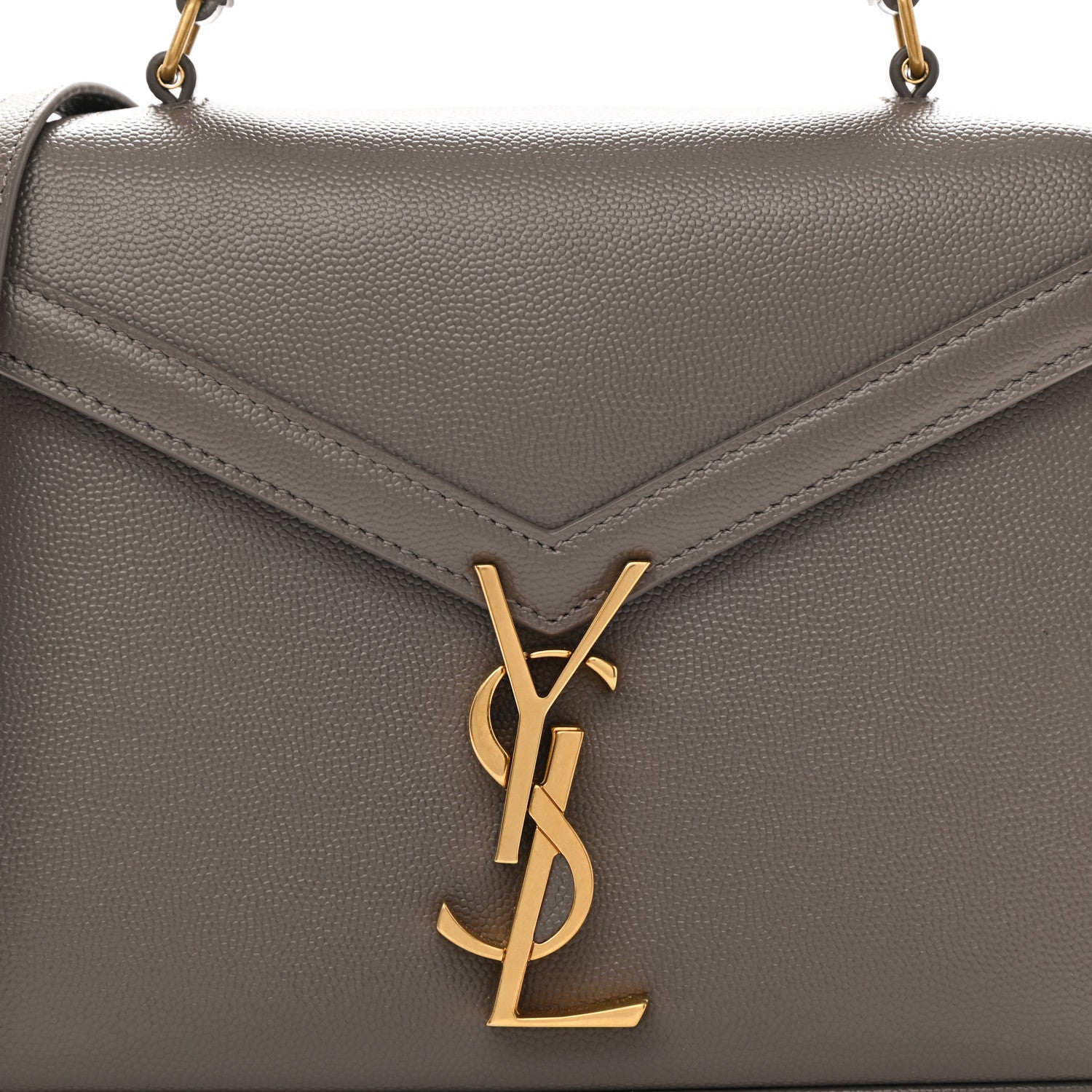 Saint Laurent Grain de Poudre Mini Classic Monogram Cassandra Top Handle Pebble 8 of 9