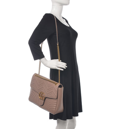 Gucci Calfskin Matelasse Large GG Marmont Shoulder Bag Porcelain Rose 2 of 9
