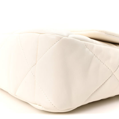 Chanel Lambskin Quilted Large Chanel 19 Flap White 10 of 11