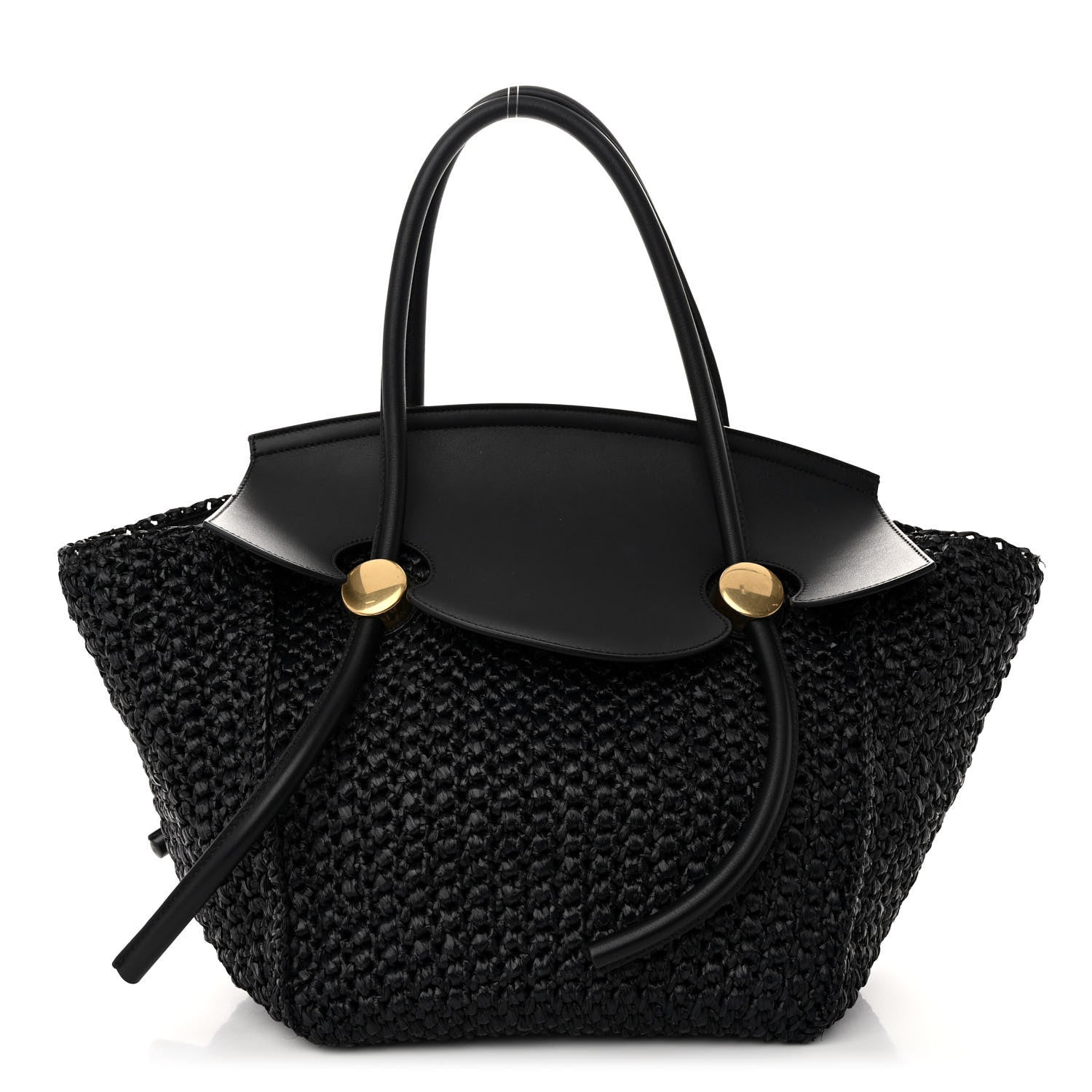 Proenza Schouler Raffia Calfskin Pipe Bag Black 1 of 10
