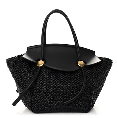 Proenza Schouler Raffia Calfskin Pipe Bag Black 1 of 10