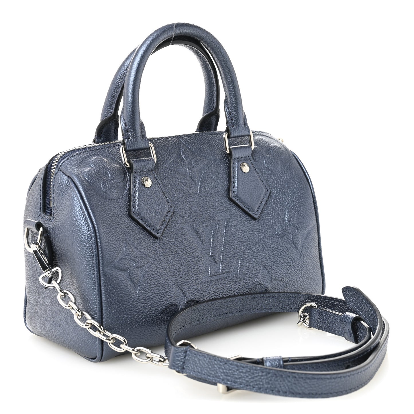 Metallic Empreinte Monogram Giant Speedy Bandouliere 20 Navy Nacre