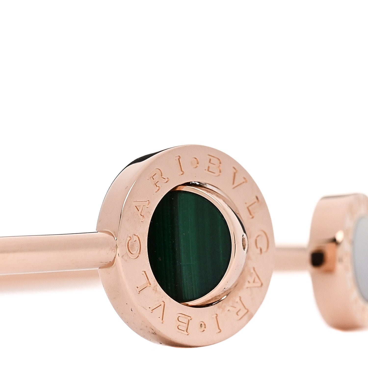 Bulgari 18K Rose Gold Mother of Pearl Malachite Black Onyx BVLGARI BVLGARI Flip Cuff Bracelet L 3 of 5