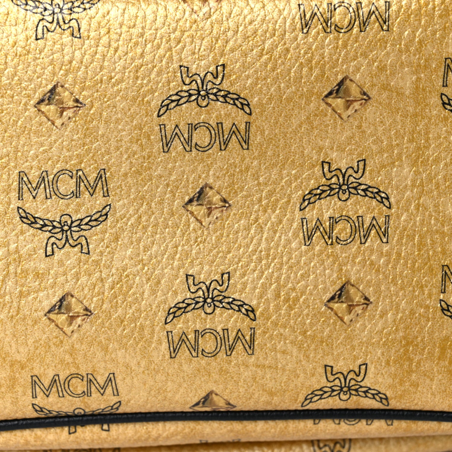 MCM Metallic Visetos Studded Small Dual Stark Backpack Gold 12 of 17