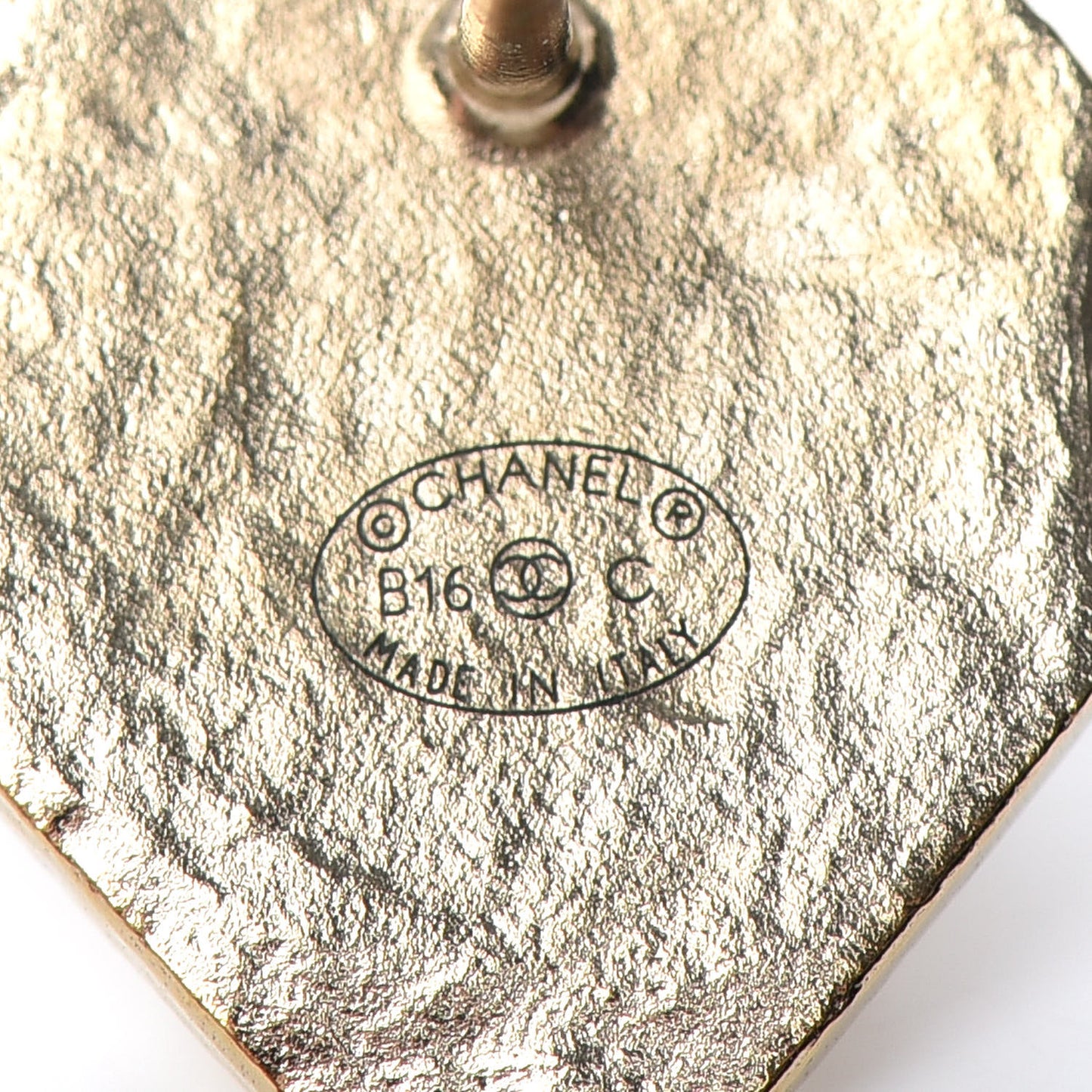 Enamel CC Earrings White Gold