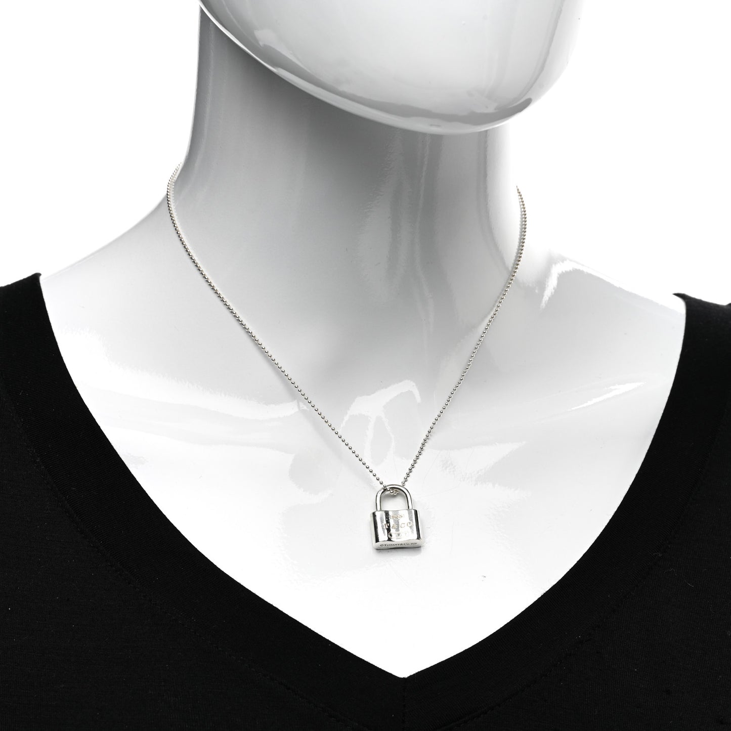 Sterling Silver 1837 Lock Charm Pendant Necklace