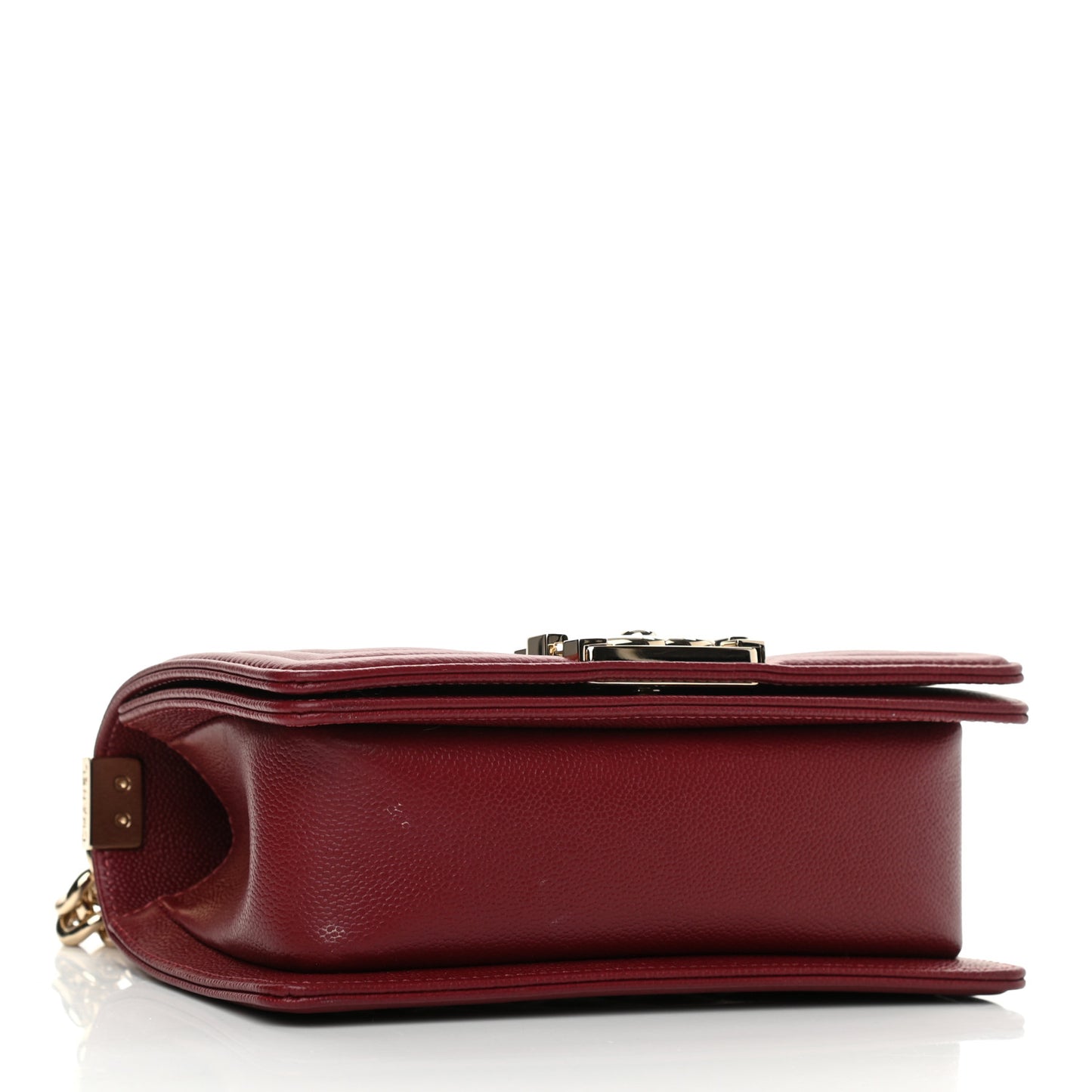 Caviar Quilted Small Boy Flap Burgundy