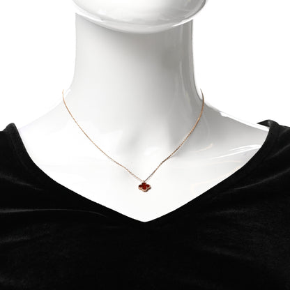 Van Cleef & Arpels 18K Rose Gold Carnelian Sweet Alhambra Pendant Necklace 2 of 5