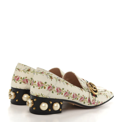Gucci Calfskin Web Pearl Embellished Peyton Loafer 40.5 White 5 of 10