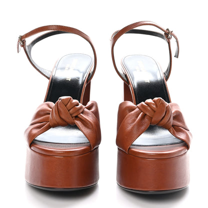Saint Laurent Vendome Bianca 85 Platform Sandals 39 Cognac 2 of 8