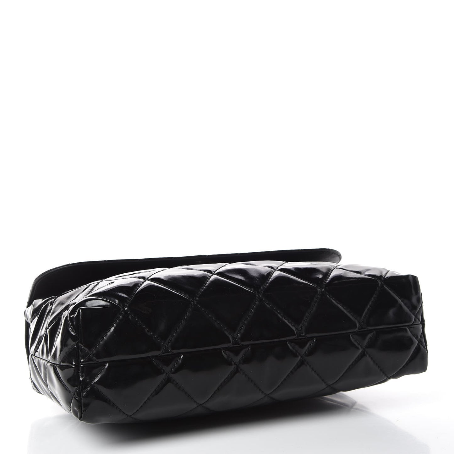 Vinyl Quilted In the Business Flap Bag Black