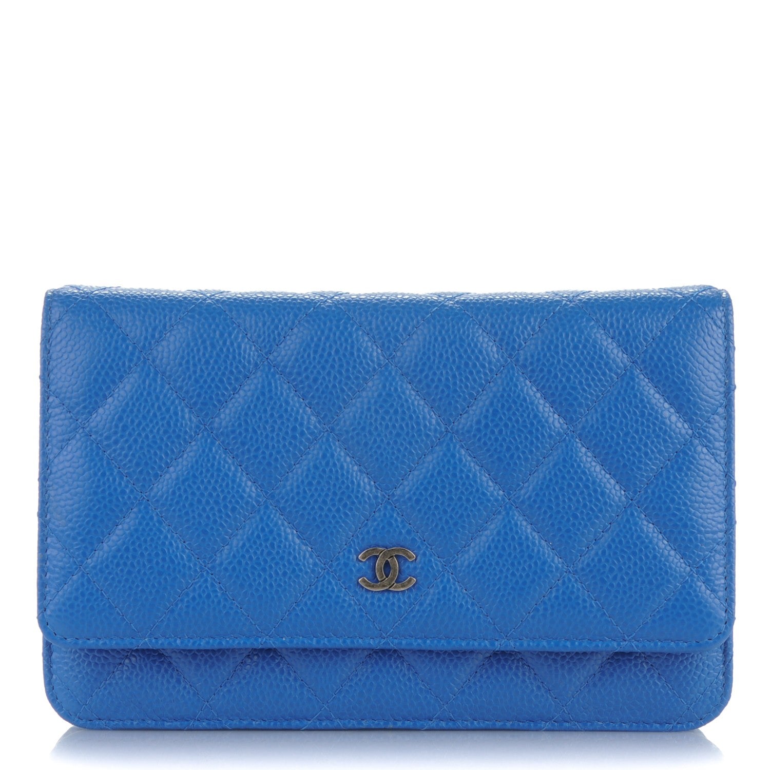 Chanel Caviar Quilted Wallet On Chain WOC Blue 1 of 8