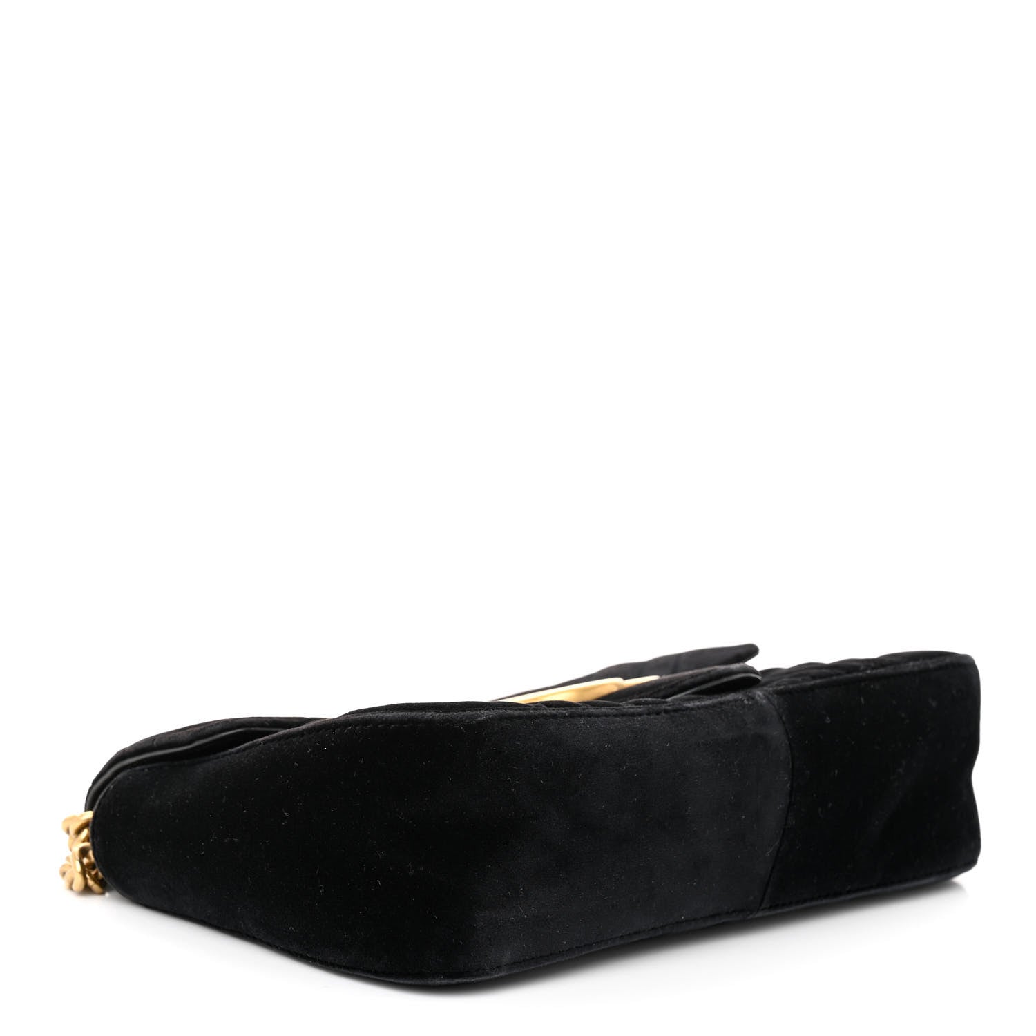 Gucci Velvet Matelasse Small GG Marmont Shoulder Bag Black 4 of 10