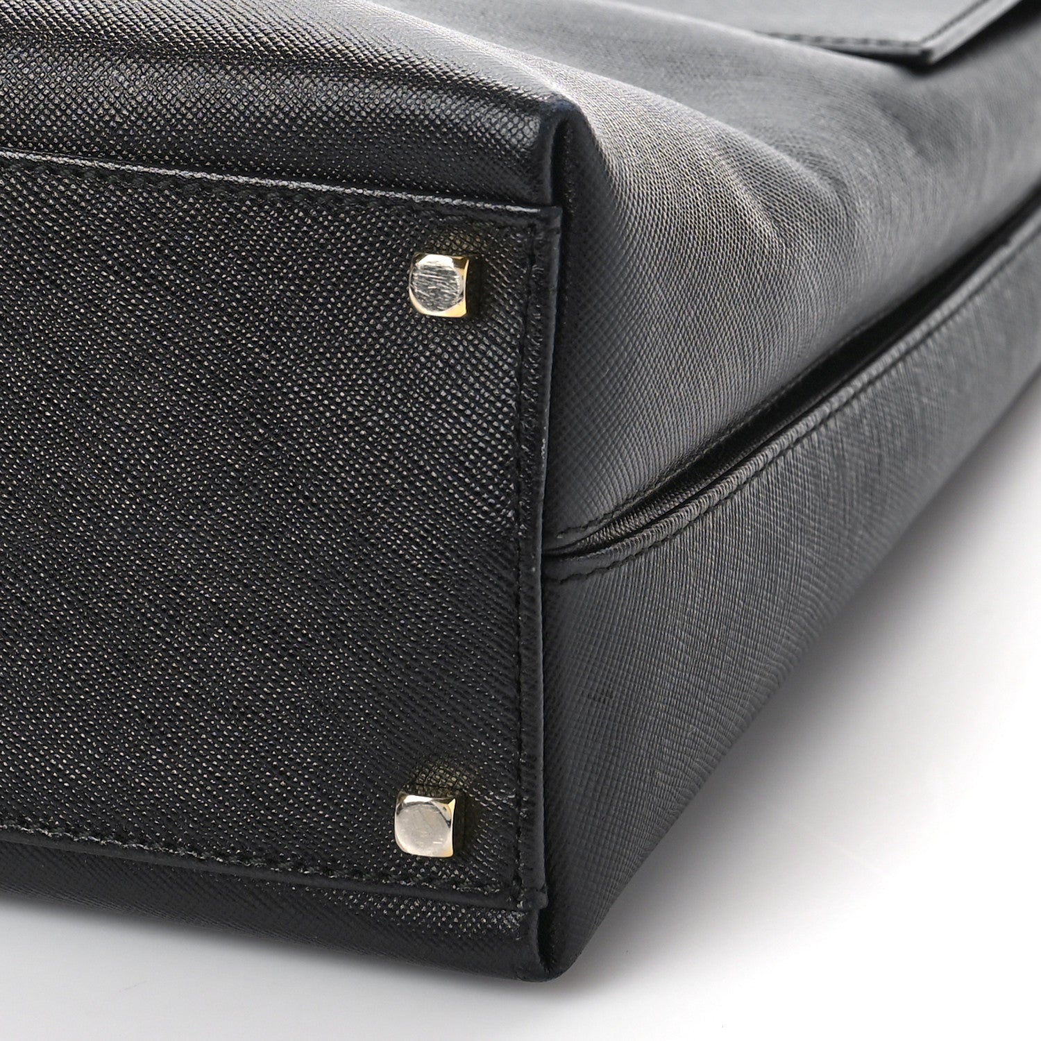Salvatore Ferragamo Hammered Calfskin Iconic Large Top Handle Bag Black 8 of 8