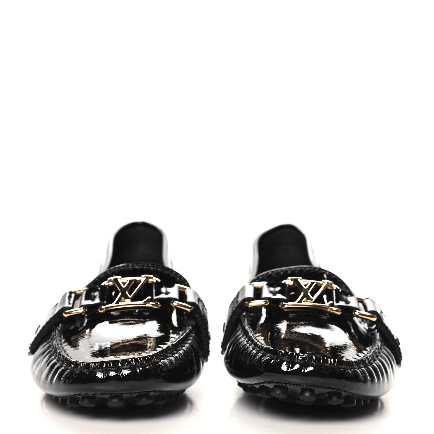 Patent Calfskin Oxford Loafers 40 Black
