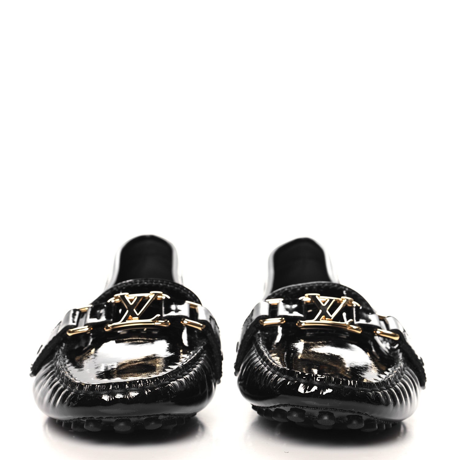Louis Vuitton Patent Calfskin Oxford Loafers 40 Black 3 of 9