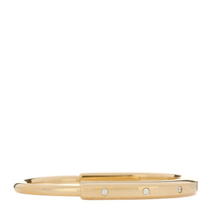 Tiffany 18K Yellow Gold Diamond Tiffany Lock Bangle Bracelet 1 of 4