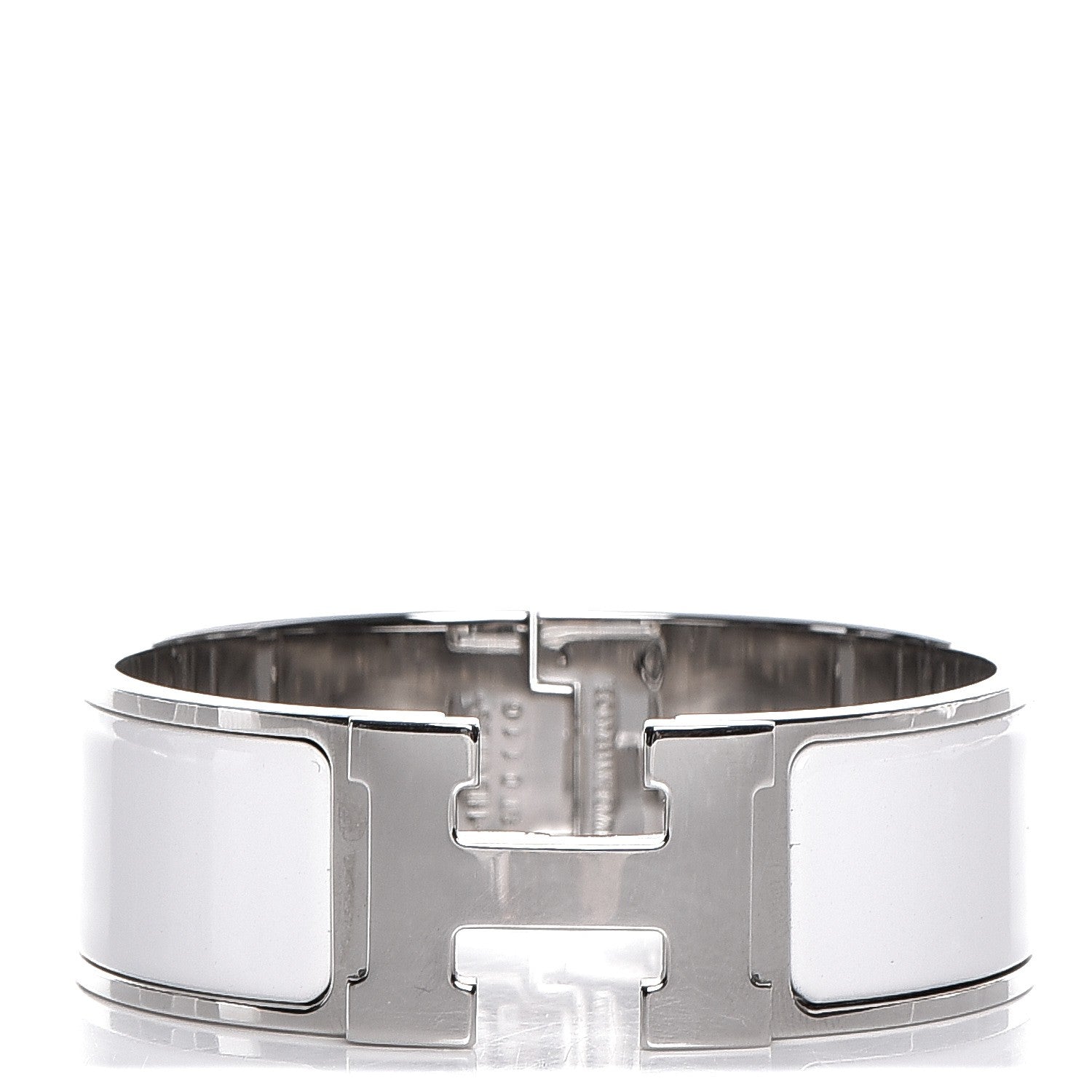 Hermes Enamel Wide Clic Clac H Bracelet PM White 1 of 6