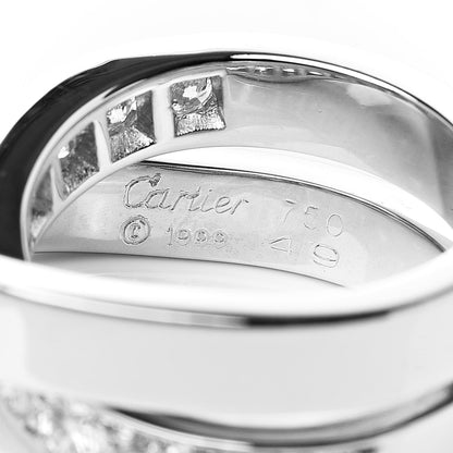 Cartier 18K White Gold Diamond 9mm Paris Nouvelle Vague Ring 49 4.75 4 of 5