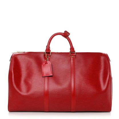 Louis Vuitton Epi Keepall 50 Castillan Red 1 of 10