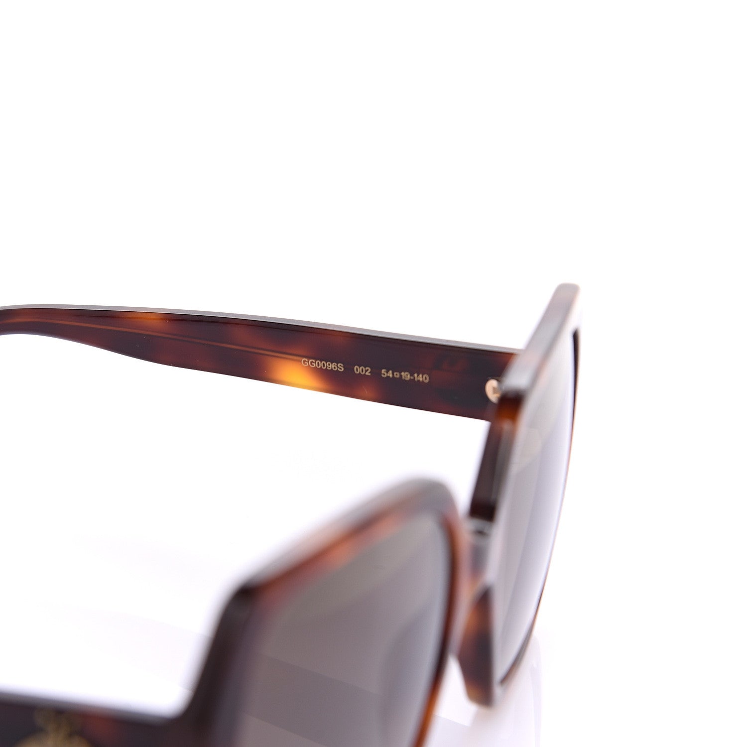 Gucci Acetate Square Frame GG0096S Sunglasses Tortoise 5 of 7