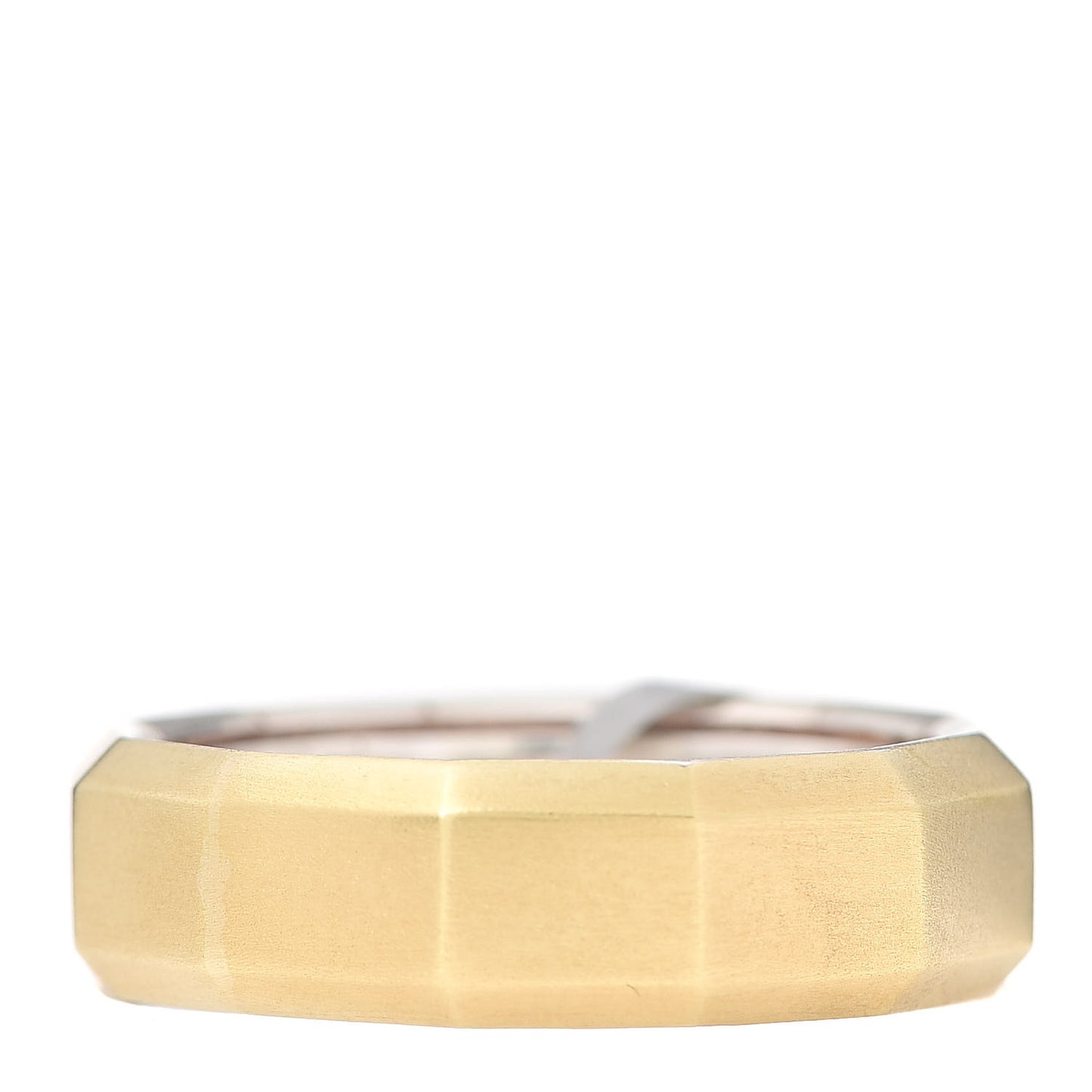 Sterling Silver 18K Yellow Gold 7.5mm Faceted Band Ring 65 11