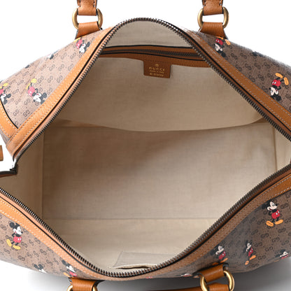 Gucci X DISNEY Mini Vintage GG Supreme Monogram Mickey Mouse Medium Carry-On Duffle Bag Beige Vintage Sun Oil 5 of 10