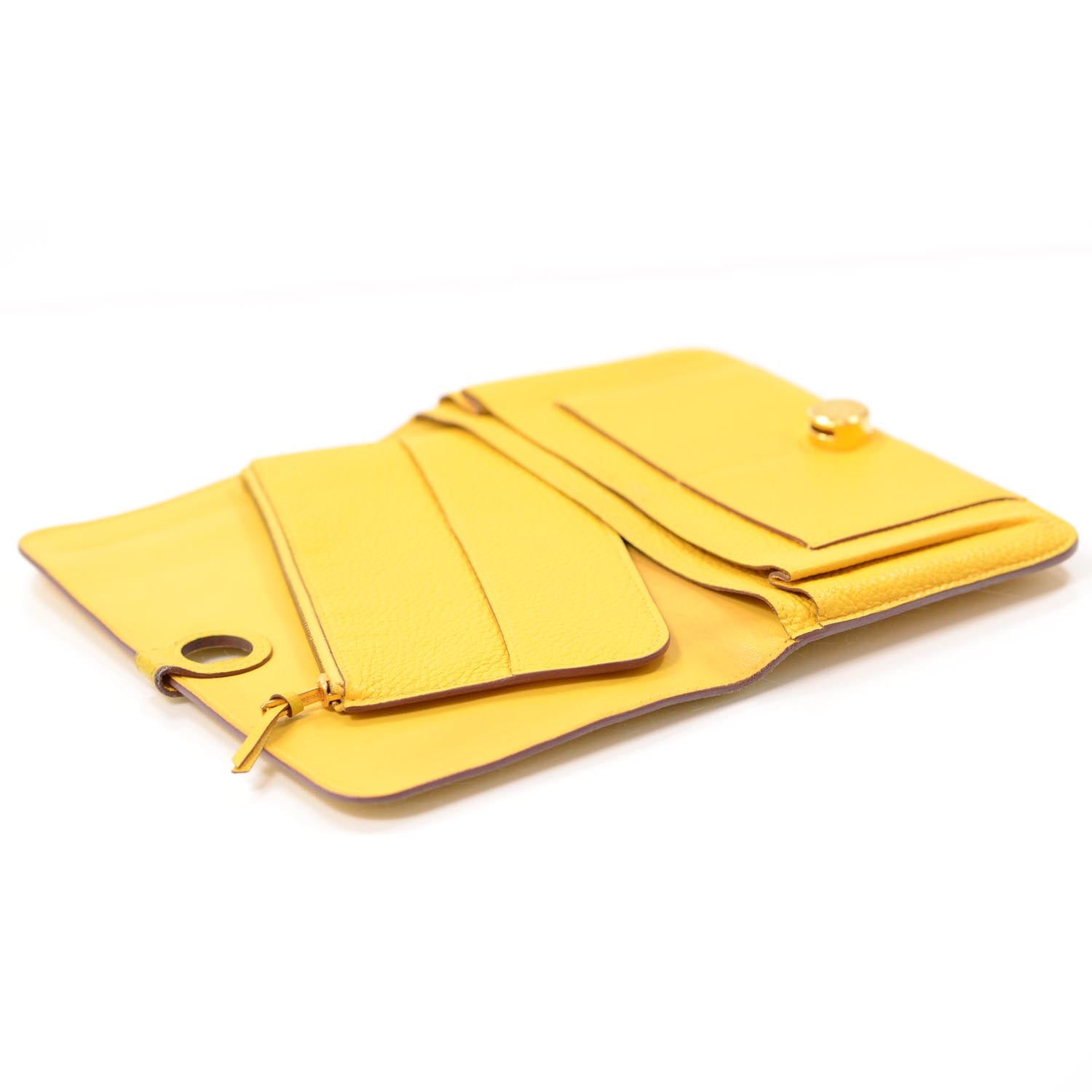 Hermes Togo Dogon Compact Wallet Soleil 5 of 10