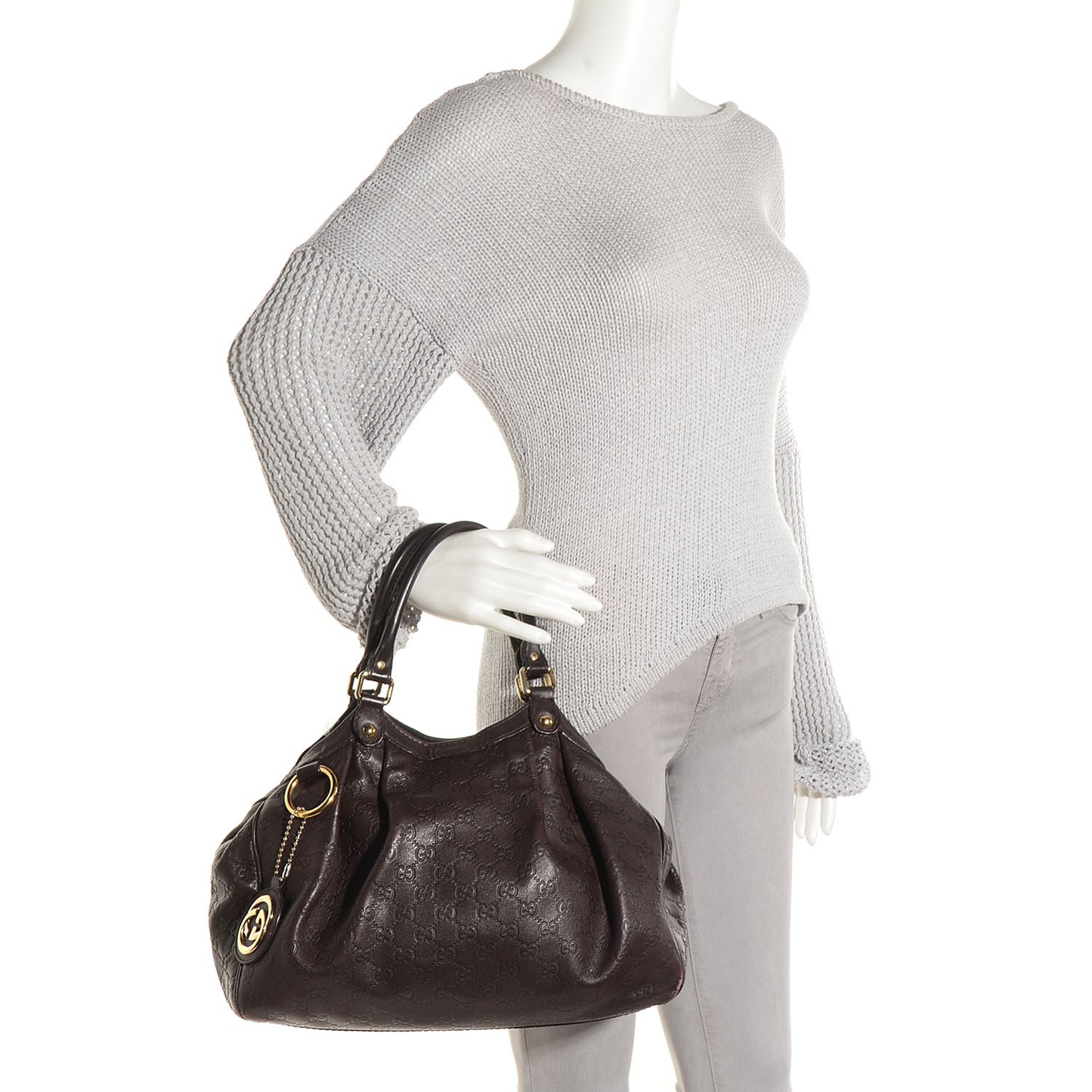 Guccissima Medium Sukey Tote Chocolate