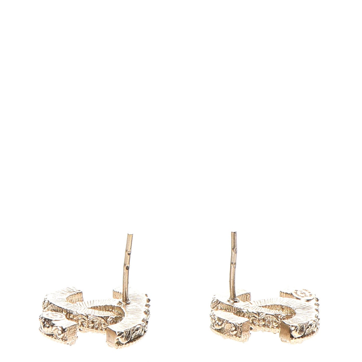 Enamel CC Baroque Earrings Black Gold