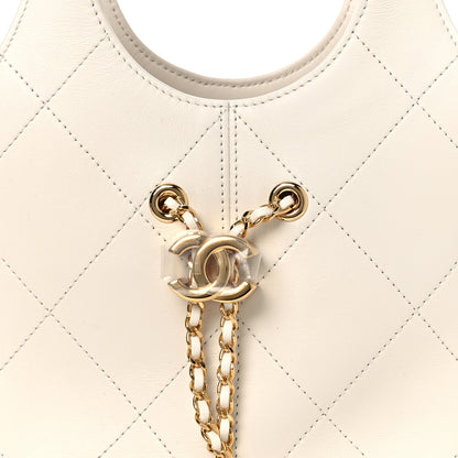 Chanel Calfskin Quilted Small Shopping Bag White 8 of 12