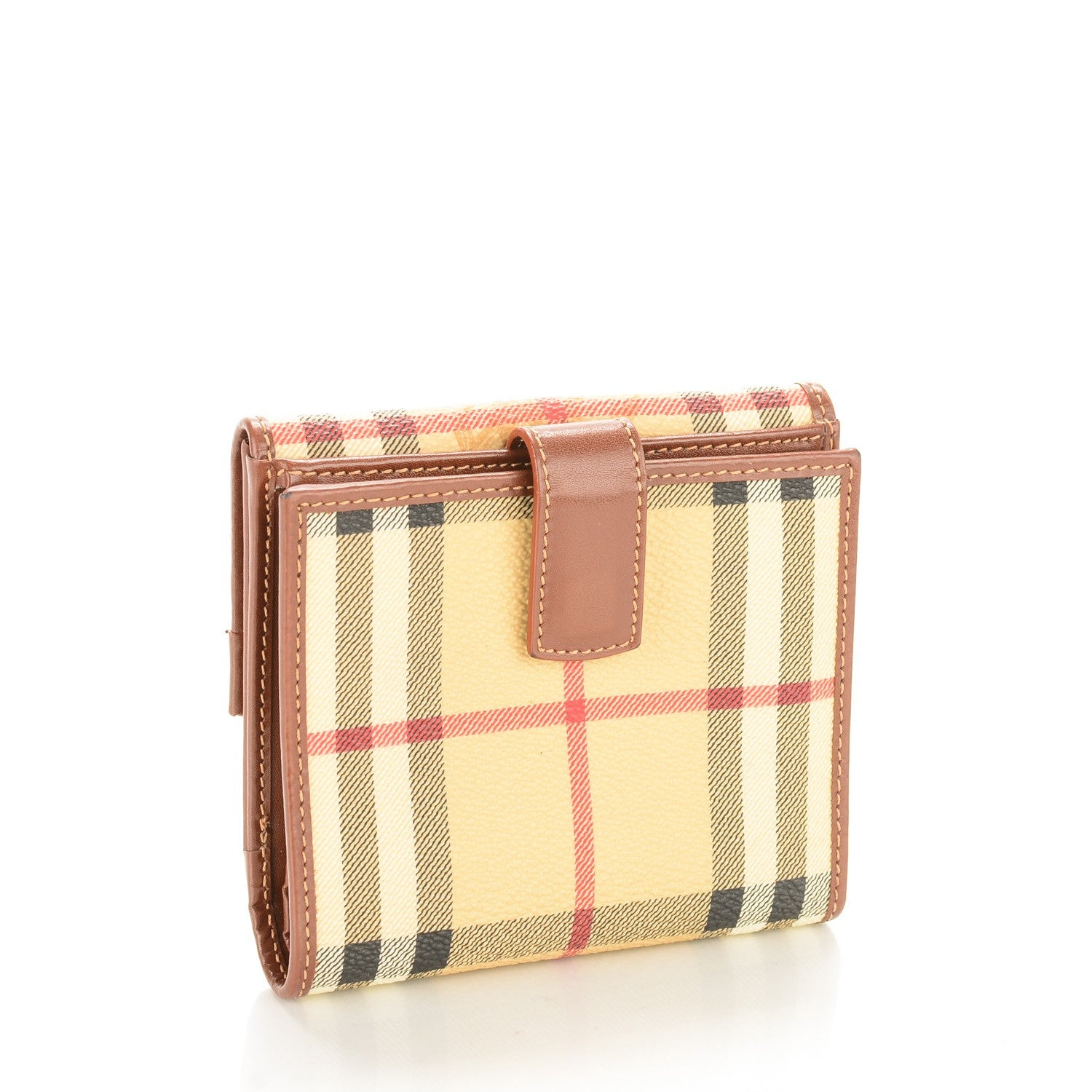 Burberry Haymarket Check Compact Wallet Tan 3 of 7
