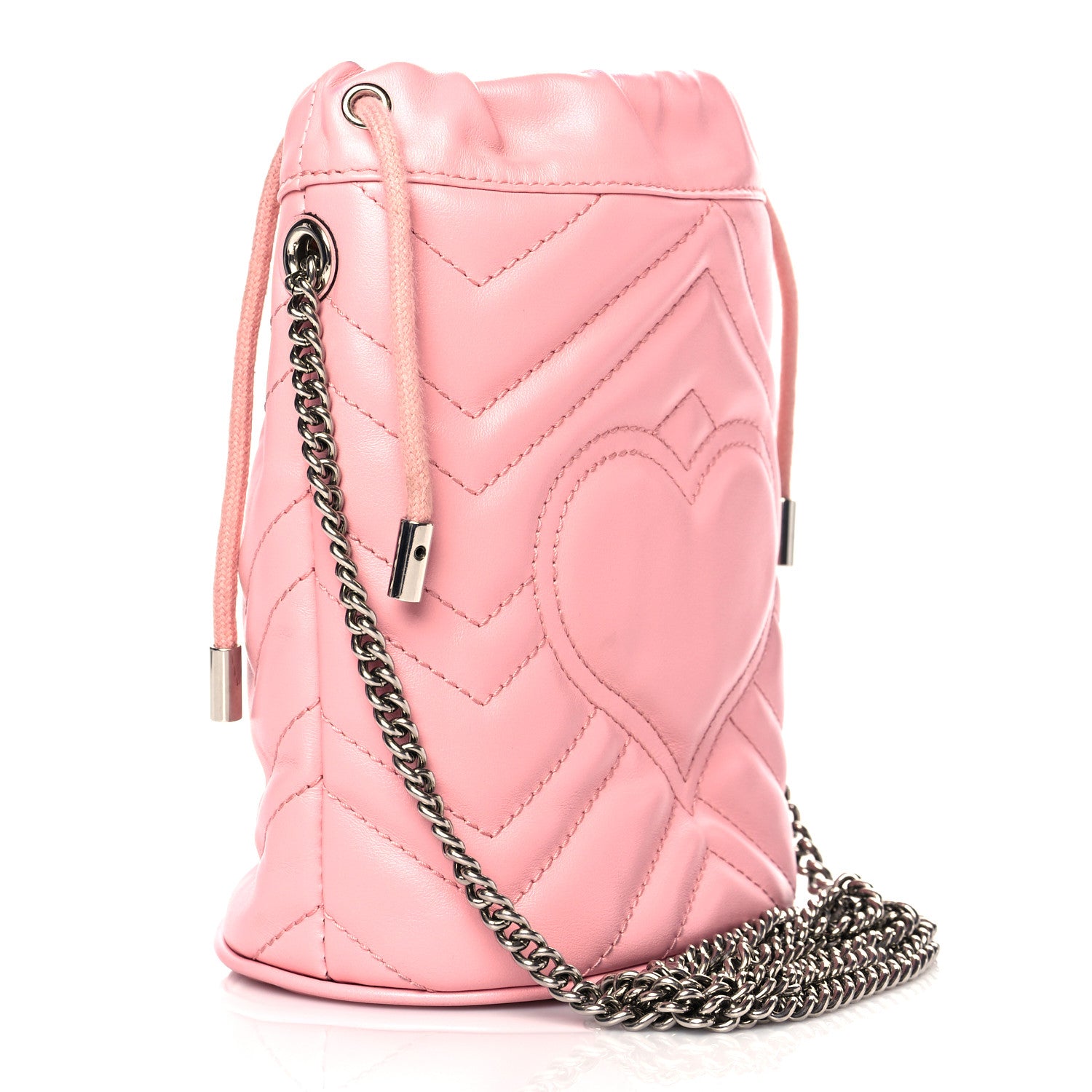 Gucci Calfskin Matelasse Mini GG Marmont 2.0 Bucket Bag Wild Rose 2 of 11