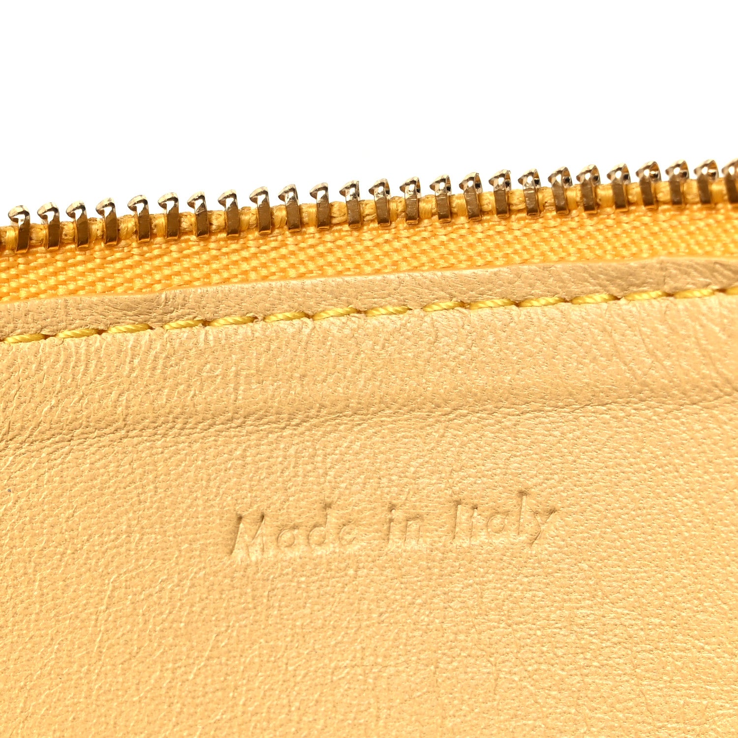 Celine Lambskin Bi-Color Solo Clutch Pouch Sun Yellow Black 6 of 8