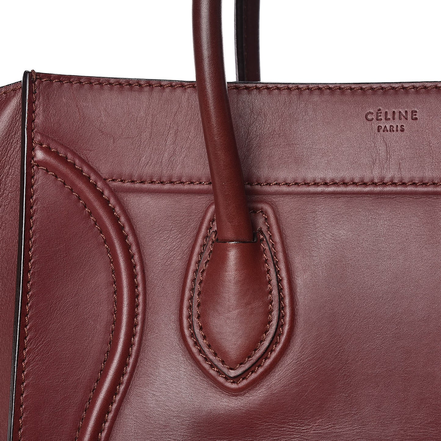 Natural Calfskin Medium Phantom Luggage Burgundy
