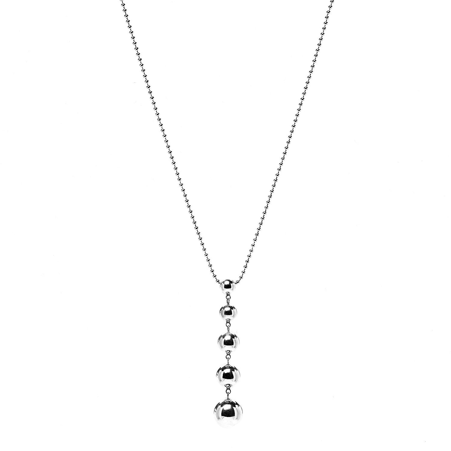 Sterling Silver Graduated Ball Drop Necklace