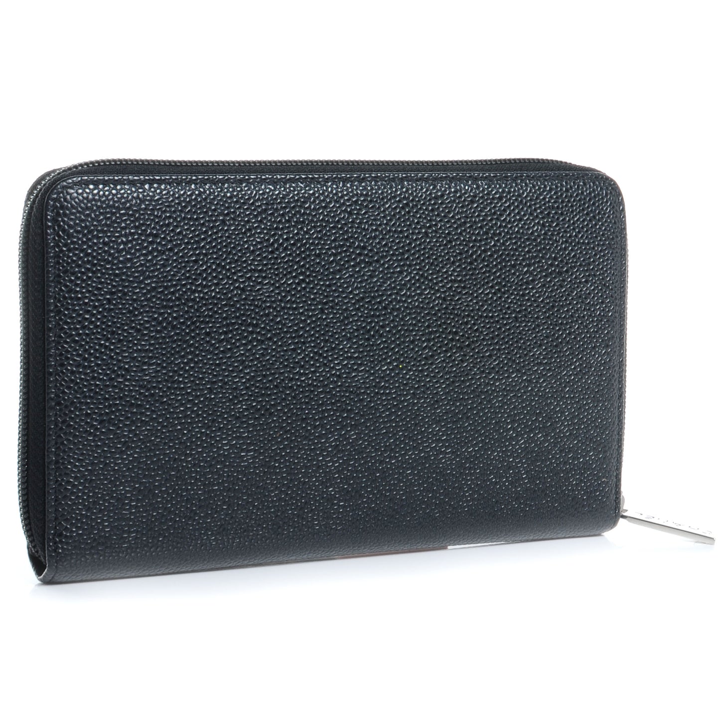 Caviar Large Zip CC Around Wallet Black