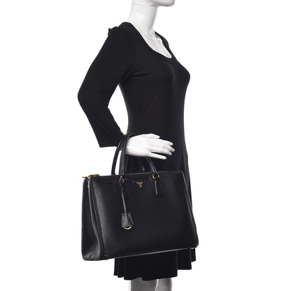 Prada Saffiano Large Galleria Double Zip Tote Black 2 of 10