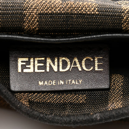 Fendi X VERSACE Fabric Jacquard Fendace FF Nano Brooch Baguette Tobacco Black 6 of 7