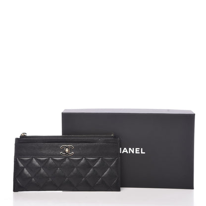 Chanel Sheepskin Quilted Mademoiselle Vintage Zip Pouch Black 8 of 8