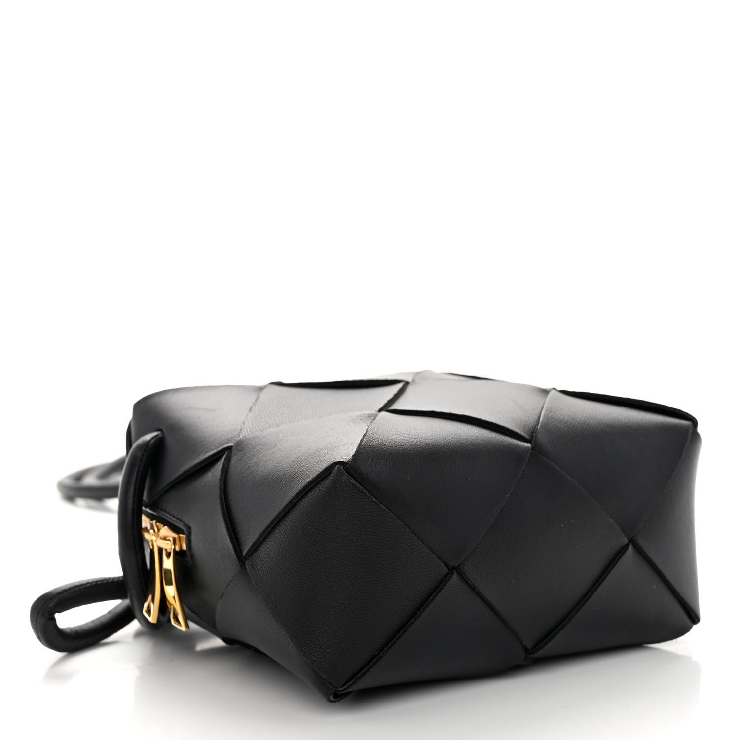 Bottega Veneta Lambskin Maxi Intrecciato Mini Cassette Camera Bag Black 4 of 9