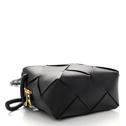 Bottega Veneta Lambskin Maxi Intrecciato Mini Cassette Camera Bag Black 4 of 9