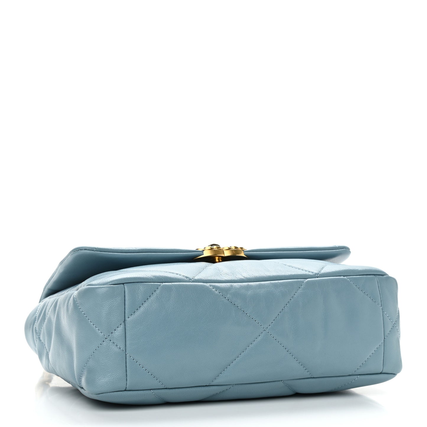 Goatskin Quilted Medium Chanel 19 Flap Light Blue