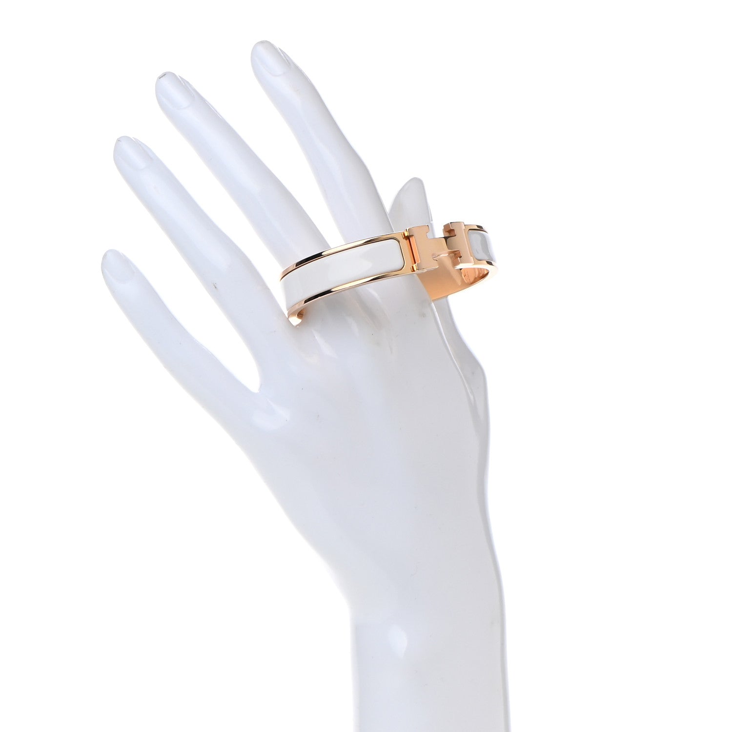 Hermes Enamel Narrow Clic Clac H Bracelet PM White 2 of 5