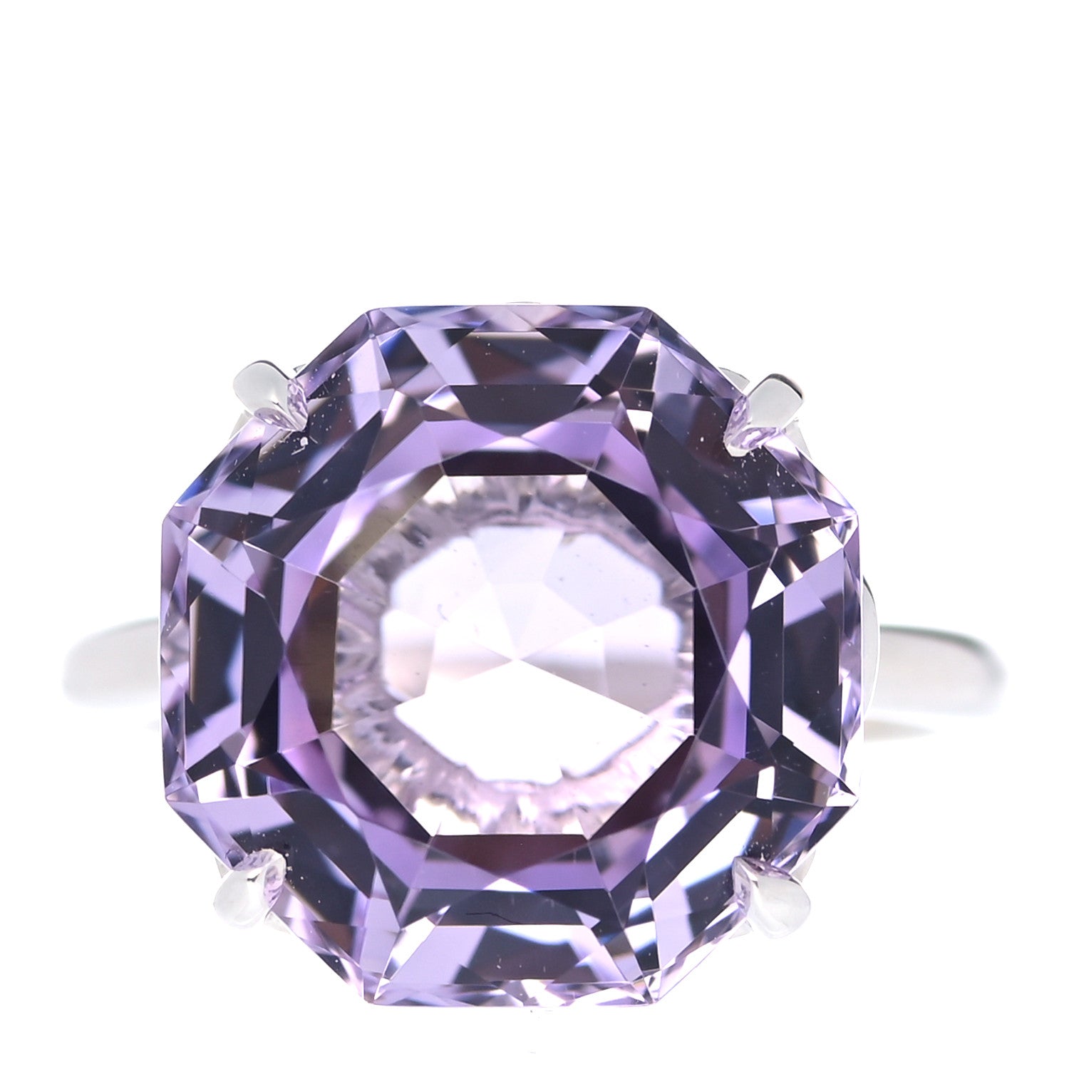 Tiffany Sterling Silver Amethyst Sparklers Octagonal Cocktail Ring 49 5 1 of 6