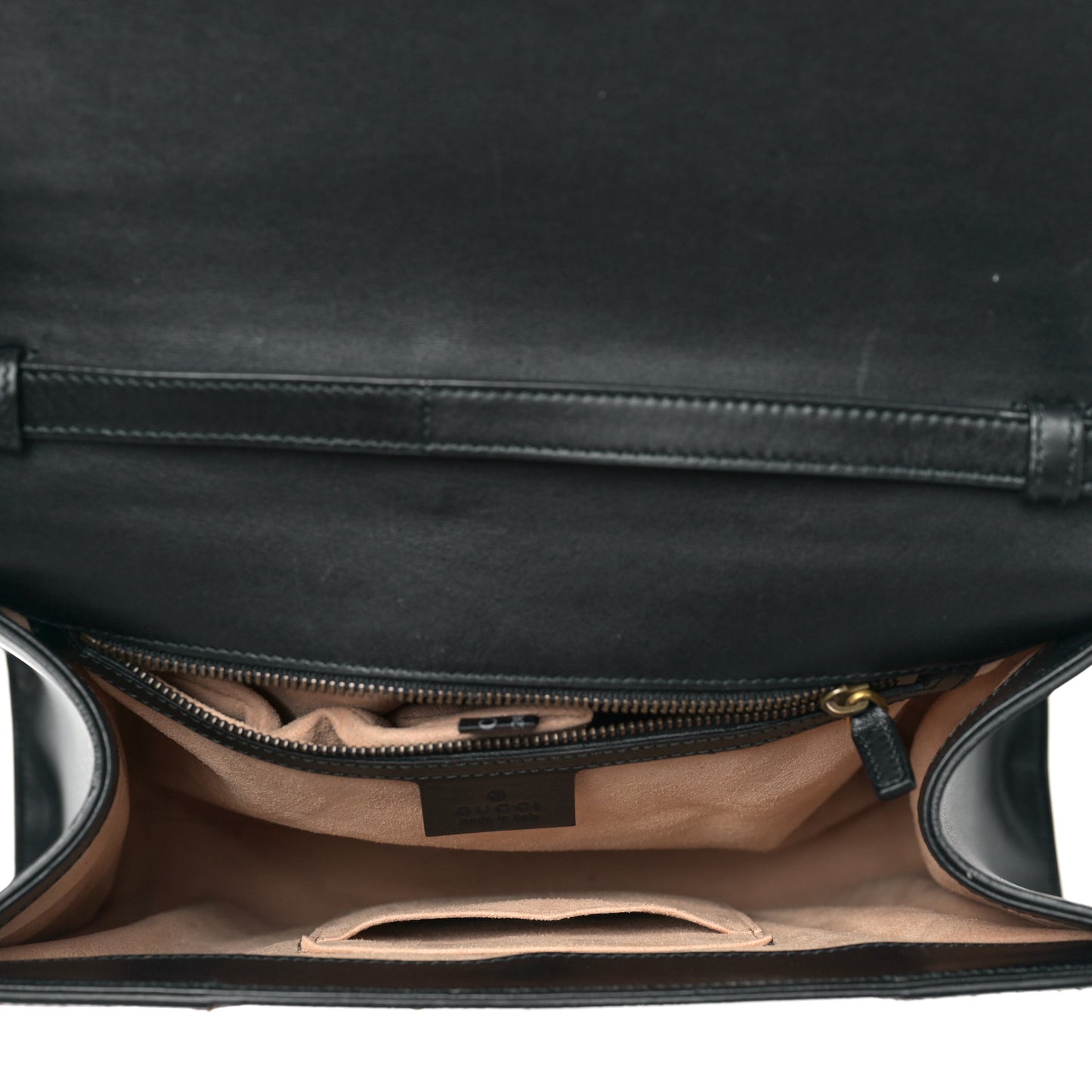 Nappa Elaphe GG Supreme Monogram Medium Osiride Top Handle Bag Black Bright Cuir Beige Ebony
